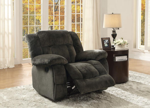 Homelegance Furniture Laurelton Glider Reclining Chair in Chocolate 9636-1 - LasVegasFurnitureOnline.com