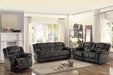 Homelegance Furniture Laurelton Double Glider Reclining Loveseat w/ Center Console in Chocolate 9636-2 - LasVegasFurnitureOnline.com