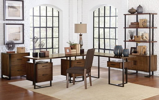 Homelegance Sedley Writing Desk with Two Cabinets in Walnut 5415RF-15* - LasVegasFurnitureOnline.com