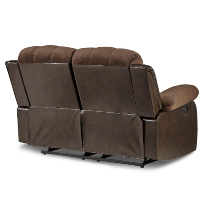 Homelegance Furniture Granley Double Reclining Loveseat in Chocolate 9700FCP-2 - LasVegasFurnitureOnline.com