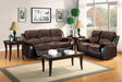 Homelegance Furniture Granley Double Reclining Loveseat in Chocolate 9700FCP-2 - LasVegasFurnitureOnline.com