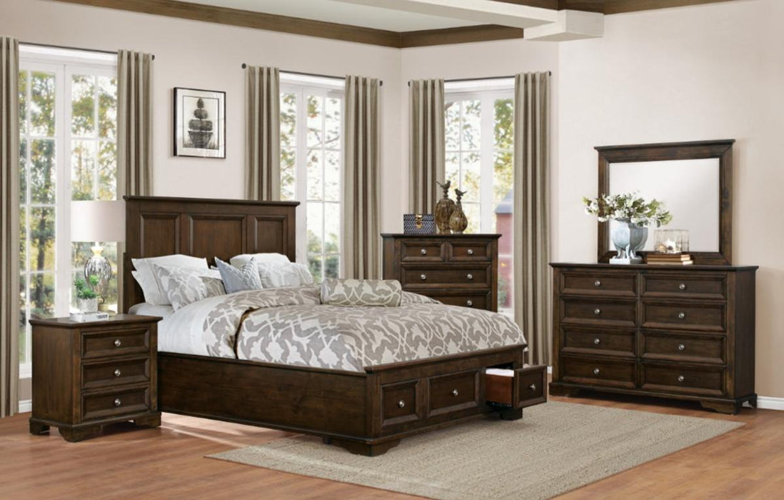 Homelegance Eunice King Platform Bed with Footboard Storage in Espresso 1844KDC-1EK* - LasVegasFurnitureOnline.com