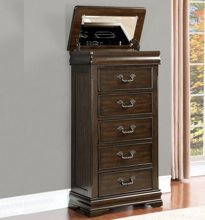 Homelegance Mont Belvieu Lift-Top Lingerie Chest in Dark Cherry 1869-12 - LasVegasFurnitureOnline.com