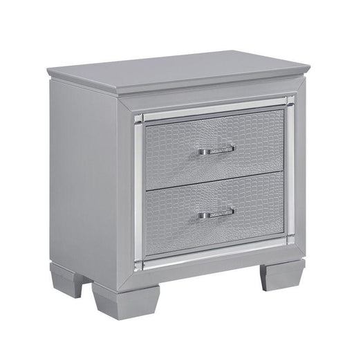 Homelegance Allura Nightstand in Silver 1916-4 - LasVegasFurnitureOnline.com
