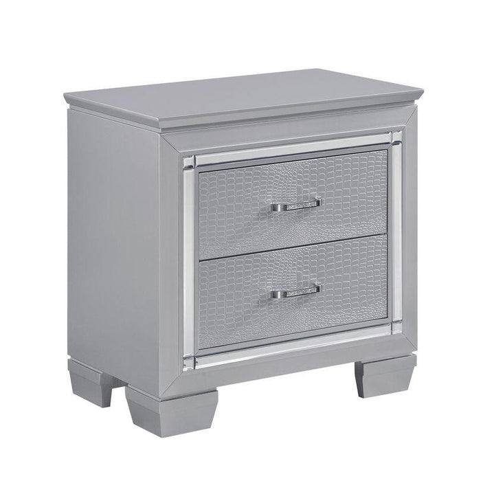 Homelegance Allura Nightstand in Silver 1916-4 - LasVegasFurnitureOnline.com