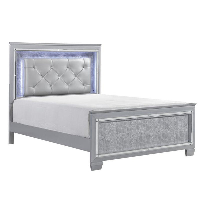 Homelegance Allura Queen Panel Bed in Silver 1916-1* - LasVegasFurnitureOnline.com