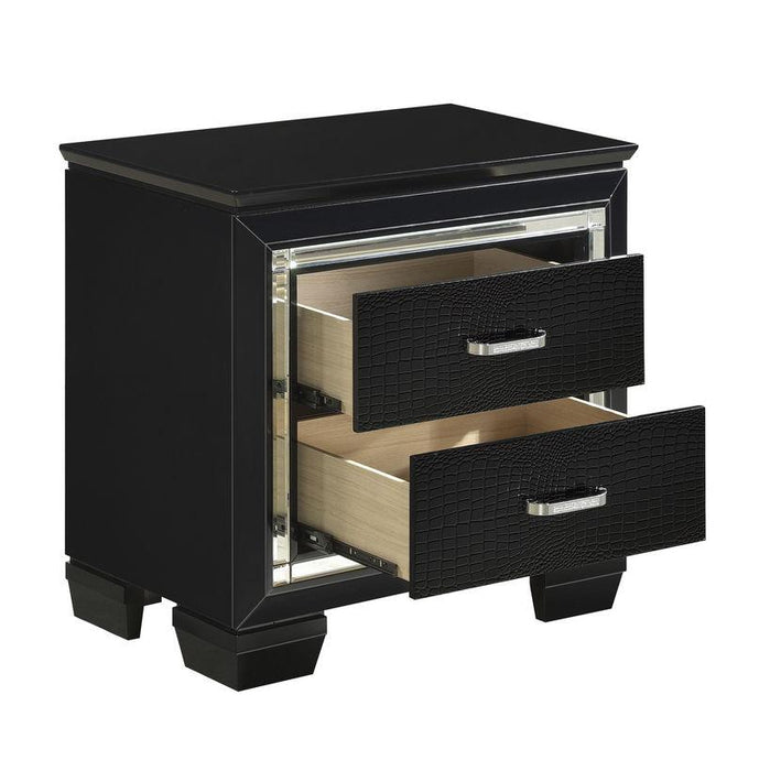 Homelegance Allura Nightstand in Black 1916BK-4 - LasVegasFurnitureOnline.com