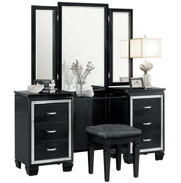 Homelegance Allura Vanity Stool in Black 1916BK-14 - LasVegasFurnitureOnline.com