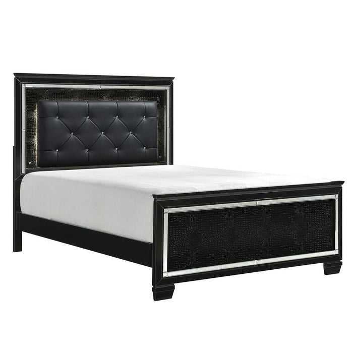 Homelegance Allura King Panel Bed in Black 1916KBK-1EK* - LasVegasFurnitureOnline.com