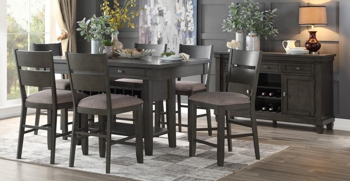 Homelegance Baresford Counter Height Chair in Gray (Set of 2) - LasVegasFurnitureOnline.com