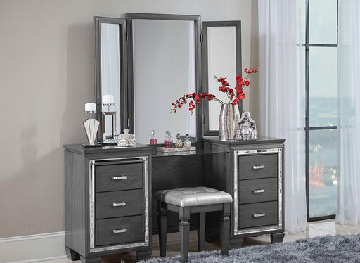 Homelegance Allura Vanity Dresser with Mirror in Gray 1916GY-15* - LasVegasFurnitureOnline.com