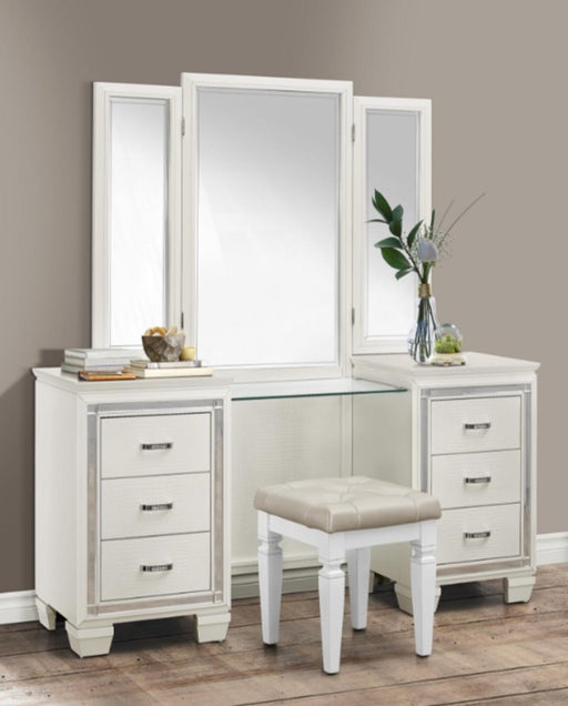 Homelegance Allura Vanity Dresser with Mirror in White 1916W-15* - LasVegasFurnitureOnline.com