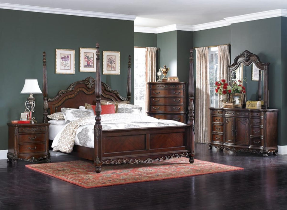 Homelegance Deryn Park Queen Poster Bed in Cherry 2243-1* - LasVegasFurnitureOnline.com