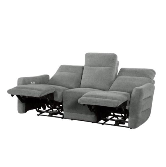 Homelegance Furniture Edition Power Double Lay Flat Reclining Sofa in Dove Grey 9804DV-3PWH - LasVegasFurnitureOnline.com