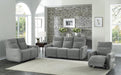 Homelegance Furniture Edition Power Double Lay Flat Reclining Sofa in Dove Grey 9804DV-3PWH - LasVegasFurnitureOnline.com