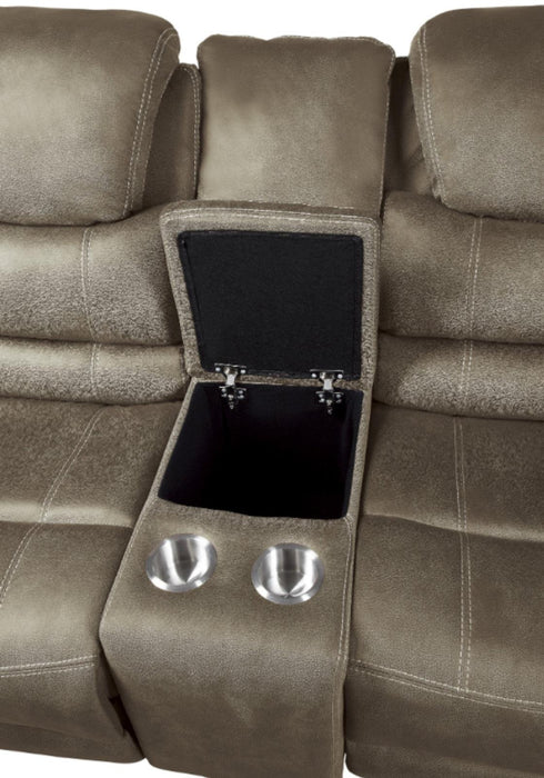Homelegance Furniture Shola Double Reclining Loveseat in Chocolate - LasVegasFurnitureOnline.com