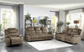 Homelegance Furniture Shola Power Double Reclining Loveseat in Chocolate - LasVegasFurnitureOnline.com