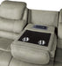 Homelegance Furniture Shola Power Double Reclining Sofa in Gray - LasVegasFurnitureOnline.com