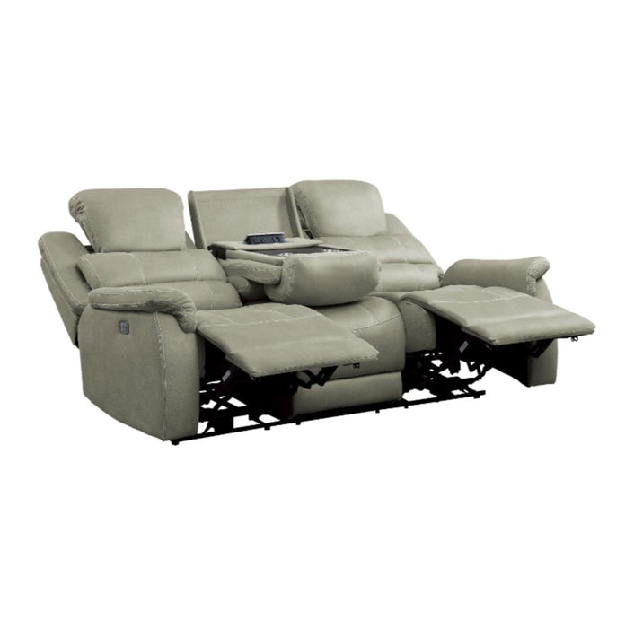 Homelegance Furniture Shola Power Double Reclining Sofa in Gray - LasVegasFurnitureOnline.com