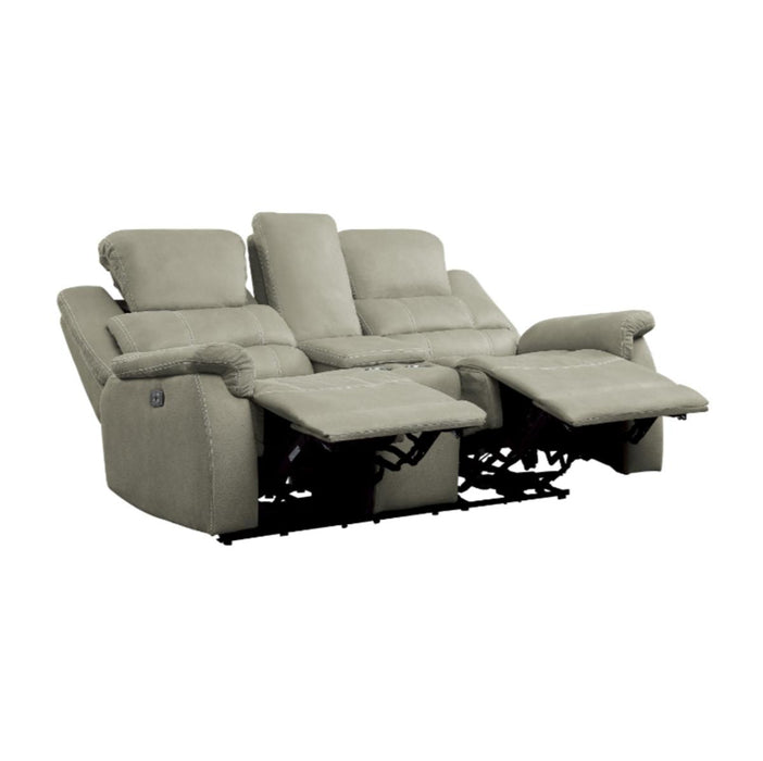 Homelegance Furniture Shola Double Reclining Loveseat in Gray - LasVegasFurnitureOnline.com