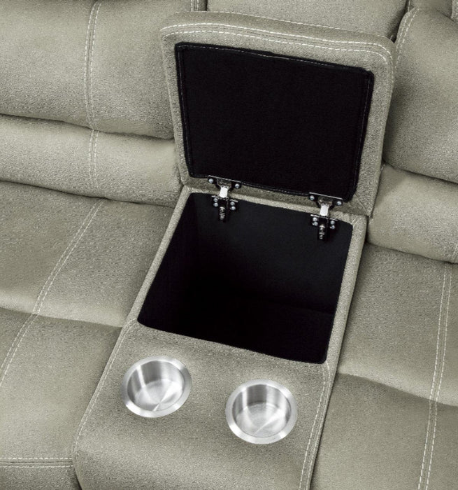Homelegance Furniture Shola Double Reclining Loveseat in Gray - LasVegasFurnitureOnline.com