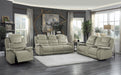 Homelegance Furniture Shola Power Double Reclining Sofa in Gray - LasVegasFurnitureOnline.com