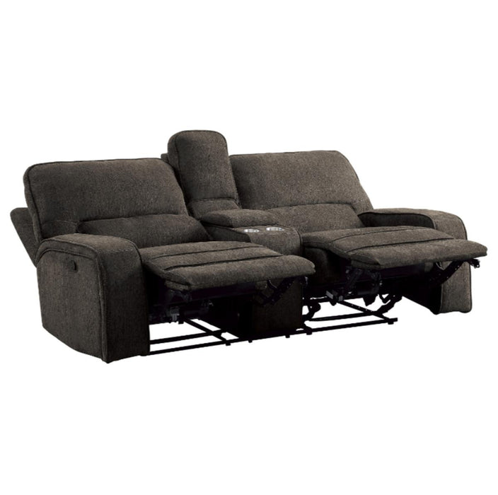 Homelegance Furniture Borneo Power Double Reclining Loveseat in Chocolate - LasVegasFurnitureOnline.com