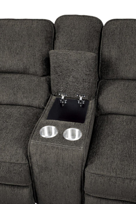 Homelegance Furniture Borneo Power Double Reclining Loveseat in Chocolate - LasVegasFurnitureOnline.com