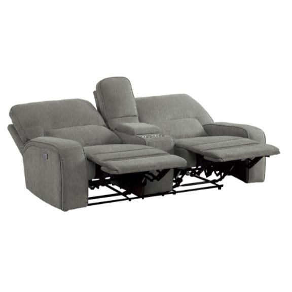 Homelegance Furniture Borneo Power Double Reclining Loveseat in Mocha - LasVegasFurnitureOnline.com