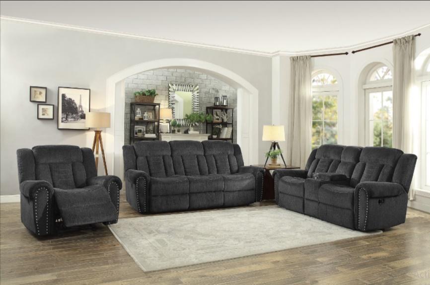 Homelegance Furniture Nutmeg Double Reclining Loveseat in Charcoal Gray 9901CC-2 - LasVegasFurnitureOnline.com