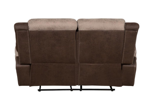 Homelegance Furniture Chai Relcining Loveseat in 2 Tones - LasVegasFurnitureOnline.com
