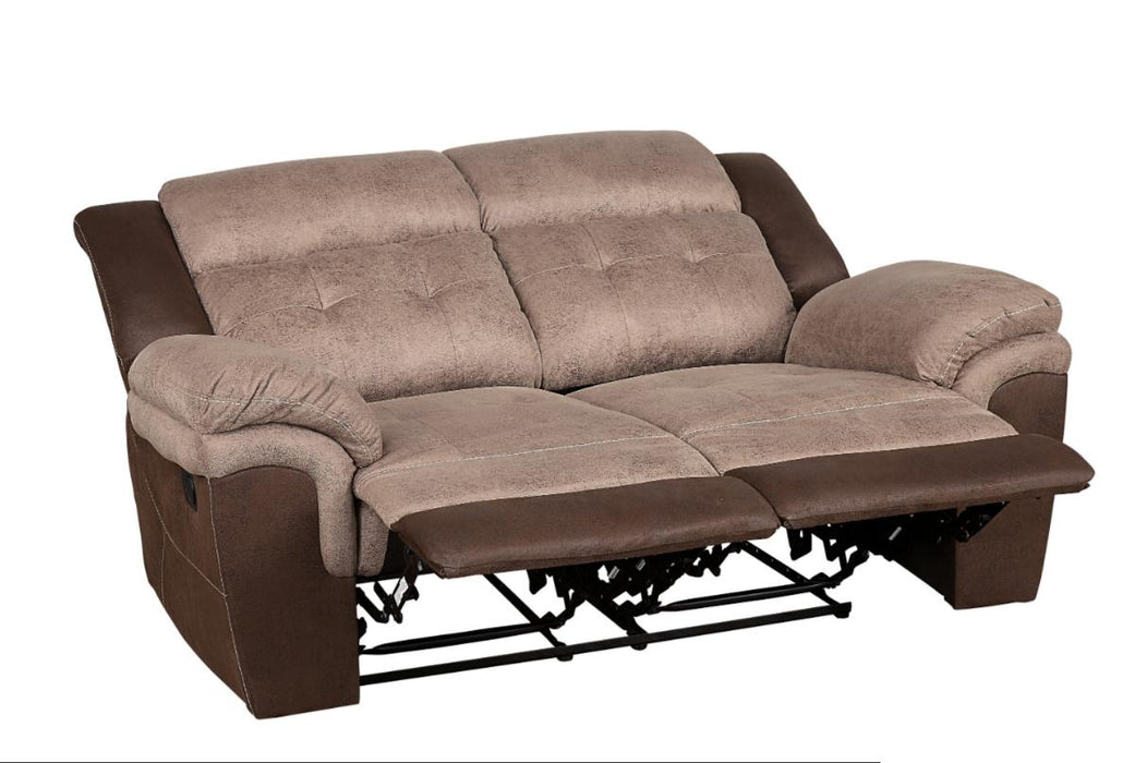 Homelegance Furniture Chai Relcining Loveseat in 2 Tones