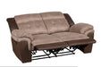 Homelegance Furniture Chai Relcining Loveseat in 2 Tones - LasVegasFurnitureOnline.com