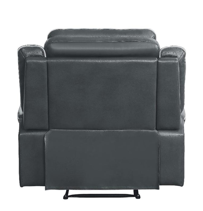 Homelegance Furniture Darwan Lay Flat Recliner in Dark Gray - LasVegasFurnitureOnline.com