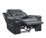 Homelegance Furniture Darwan Lay Flat Recliner in Dark Gray - LasVegasFurnitureOnline.com