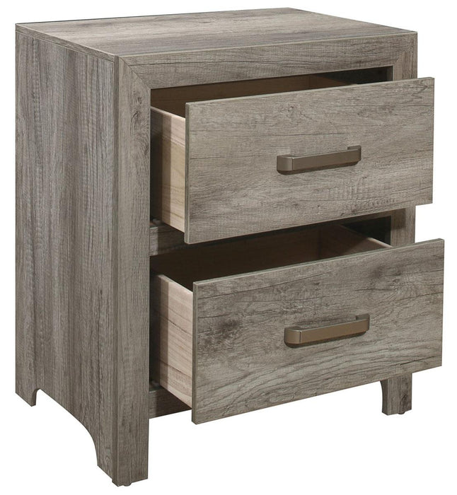 Homelegance Furniture Mandan 2 Drawer Nightstand in Weathered Gray 1910GY-4