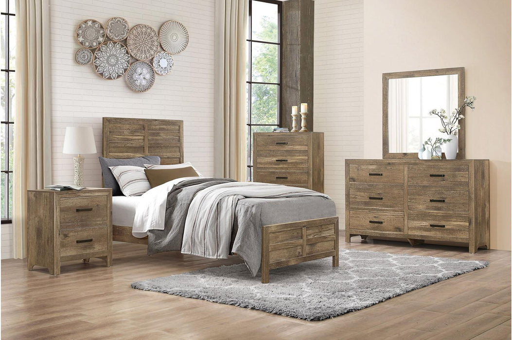Homelegance Furniture Mandan Twin Panel Bed in Weathered Pine 1910T-1* - LasVegasFurnitureOnline.com