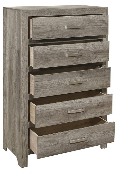 Homelegance Furniture Mandan 5 Drawer Chest in Weathered Gray 1910GY-9 - LasVegasFurnitureOnline.com