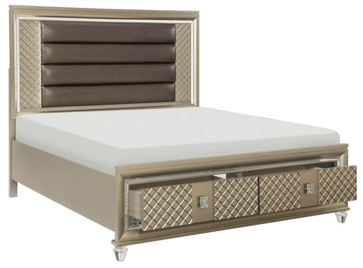 Homelegance Furniture Loudon King Platform with Storage Bed in Champagne Metallic 1515K-1EK* - LasVegasFurnitureOnline.com