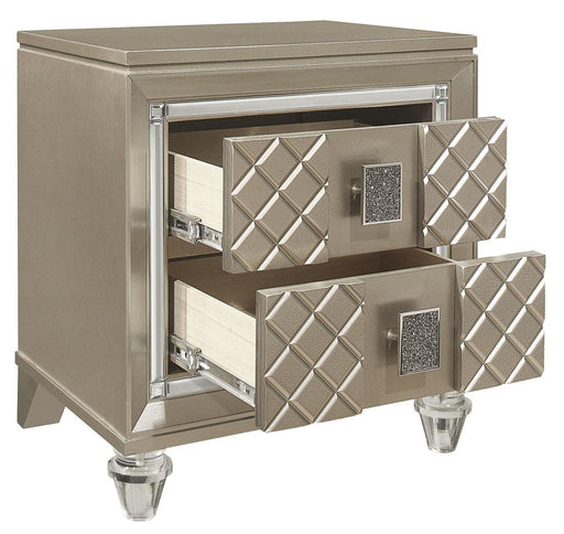 Homelegance Furniture Youth Loudon 2 Drawer Nightstand in Champagne Metallic B1515-4 - LasVegasFurnitureOnline.com