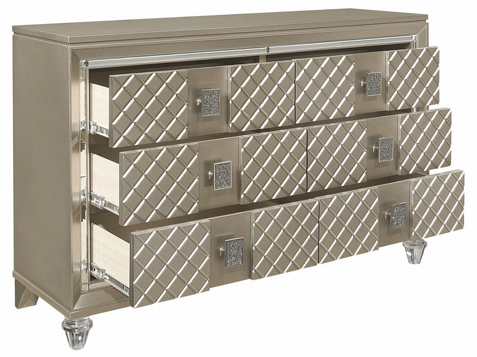 Homelegance Furniture Youth Loudon 6 Drawer Dresser in Champagne Metallic B1515-5 - LasVegasFurnitureOnline.com