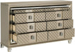 Homelegance Furniture Loudon 8 Drawer Dresser in Champagne Metallic 1515-5 - LasVegasFurnitureOnline.com