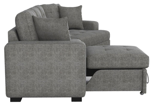 Homelegance Furniture Logansport Left Side 2-Seater with Pull-out Ottoman and 1 Pillow in Gray 9401GRY-2L - LasVegasFurnitureOnline.com