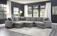 Homelegance Furniture Logansport Left Side 2-Seater with Pull-out Ottoman and 1 Pillow in Gray 9401GRY-2L - LasVegasFurnitureOnline.com