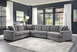 Homelegance Furniture Logansport Left Side 2-Seater with Pull-out Ottoman and 1 Pillow in Gray 9401GRY-2L - LasVegasFurnitureOnline.com