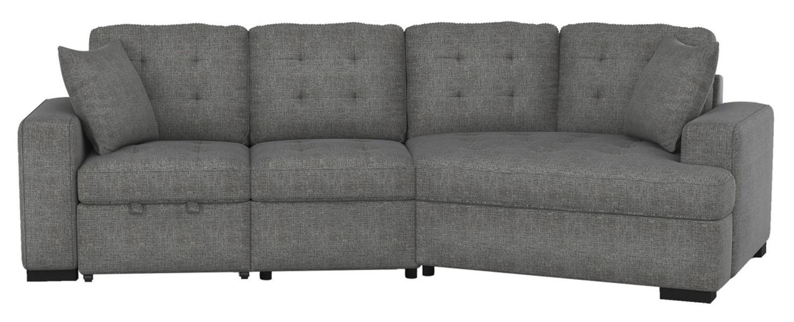 Homelegance Furniture Logansport Right Side Cuddler with 1 Pillow in Gray 9401GRY-RU - LasVegasFurnitureOnline.com