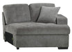 Homelegance Furniture Logansport Right Side Cuddler with 1 Pillow in Gray 9401GRY-RU - LasVegasFurnitureOnline.com