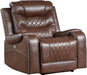 Homelegance Furniture Putnam Power Reclining Chair in Brown 9405BR-1PW - LasVegasFurnitureOnline.com