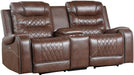 Homelegance Furniture Putnam Power Double Reclining Loveseat in Brown 9405BR-2PW - LasVegasFurnitureOnline.com