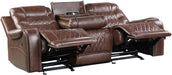 Homelegance Furniture Putnam Power Double Reclining Sofa with Drop-Down in Brown 9405BR-3PW - LasVegasFurnitureOnline.com